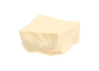 Piece of tasty chocolate isolated on white