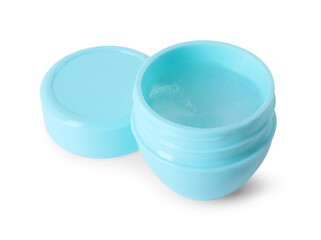 One lip balm isolated on white. Cosmetic product