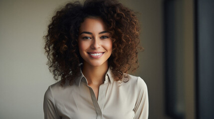 Middle age african american woman wearing elegant business clothes smiling happy looking with crossed smile at the camera doing lucky sign with fingers. - Powered by Adobe