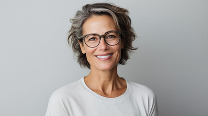Fototapeta premium Young woman with glasses and arms crossed