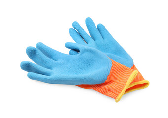 Pair of color gardening gloves isolated on white