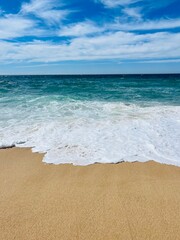 Waved ocean, blue ocean horizon, seascape horizon background, natural ocean view