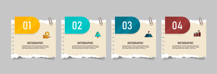 Infographics design template business concept with 4 steps vector