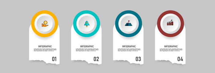 Infographics design template business concept with 4 steps vector