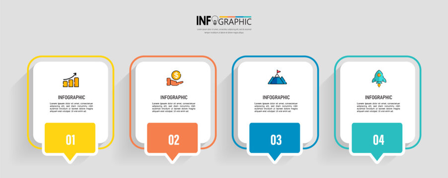 Infographics design template business concept with 4 steps vector