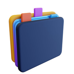 folder 3d rendering icon illustration, colorful 3d file icon, 