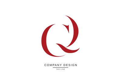 CQ, QC, Abstract Letters Logo Monogram