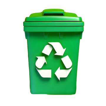 Recycle Bin icon Symbol 3d isolated on transparent background