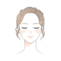 美容イラスト_目を閉じた女性