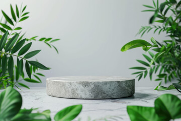 zen stones and plant mock up - Powered by Adobe
