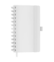 notebook top view on white background