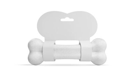Pet bark bone on white background