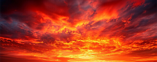 Fototapeta premium Dramatic red sky at sunset useful as a background, ai technology
