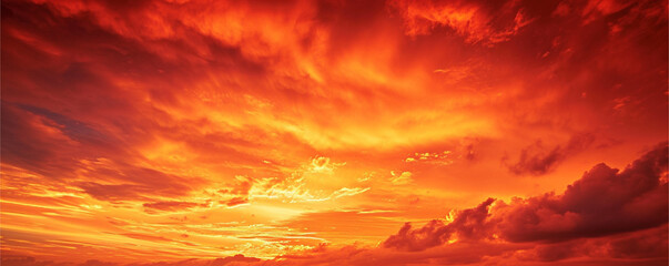 Fototapeta premium Dramatic red sky at sunset useful as a background, ai technology