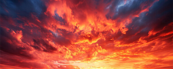 Dramatic red sky at sunset useful as a background, ai technology - obrazy, fototapety, plakaty