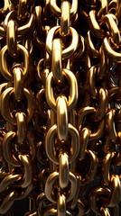 a photo realistic image of a number of heavy chain links next to each other vertically created with Generative Ai