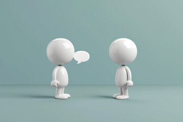 3D characters that seem to be made of clay talk to each other.