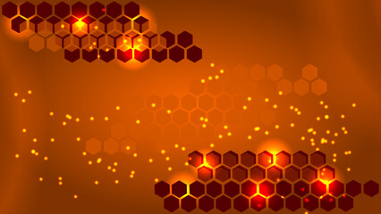 Abstract background with hexagon and orange tone.