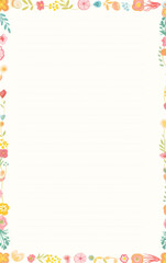 Obraz premium page with straight lines to write and cute tiny floral around the border's created with Generative Ai