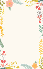 Fototapeta na wymiar page with straight lines to write and cute tiny floral around the border's created with Generative Ai