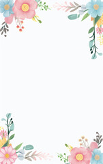 Fototapeta na wymiar page with straight lines to write and cute tiny floral around the border's created with Generative Ai