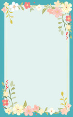 Obraz premium page with straight lines to write and cute tiny floral around the border's created with Generative Ai