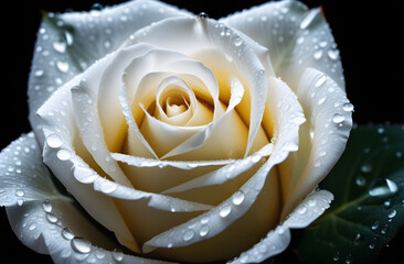 white rose with drops. 