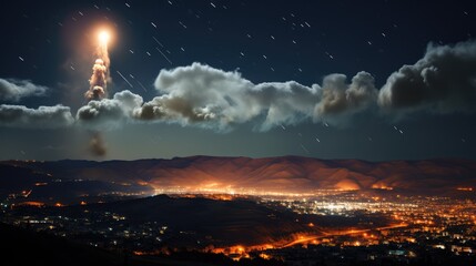 time clouds over the city