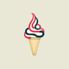 a logo for an ice cream brand, simple created with Generative Ai