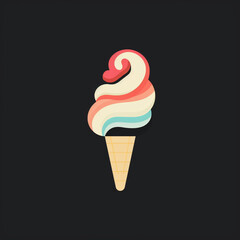 a logo for an ice cream brand, simple created with Generative Ai