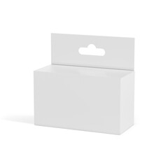 Retail hanging box on white background