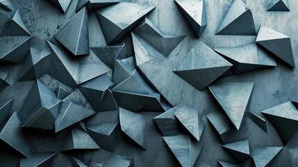 3D geometric shapes with metallic texture background