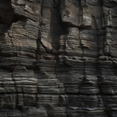 black rock cliffs texture, large scale, flat view, cinematography lighting created with Generative Ai