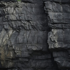 black rock cliffs texture, large scale, flat view, cinematography lighting created with Generative Ai