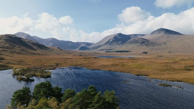 Highlands Scotland. Aerial view. Lochan na h Achlaise