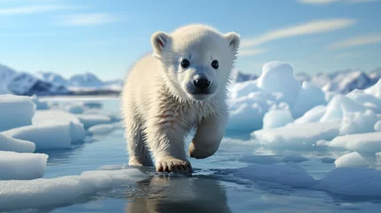 Foto auf Alu-Dibond polar bear in the snow © faiz