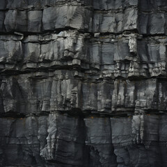 black rock cliffs texture, large scale, flat view, cinematography lighting created with Generative Ai