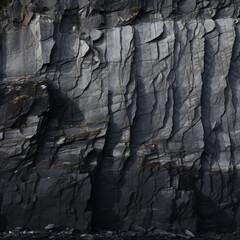 black rock cliffs texture, large scale, flat view, cinematography lighting created with Generative Ai