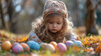Fototapeta na wymiar Happy kids in bunny ears on Easter day