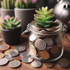 coins in a pot