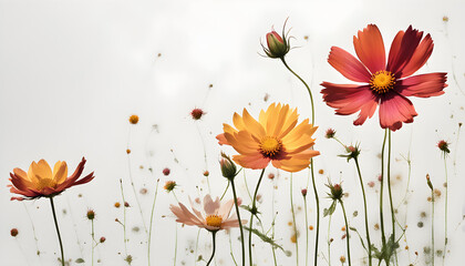 Beautiful Cosmos Flowers Isolate