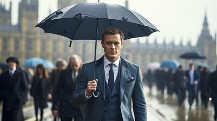 businessman with umbrella