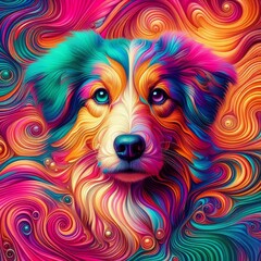 Naklejka premium dog with bow