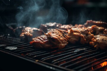 Sizzling Grilled Perfection: Sumptuous Meat on the Barbecue, Culinary Bliss in Every Frame.
