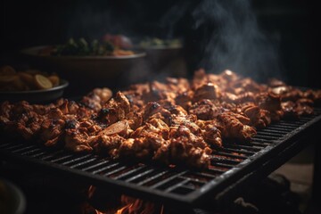 Sizzling Grilled Perfection: Sumptuous Meat on the Barbecue, Culinary Bliss in Every Frame.