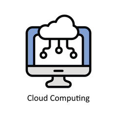 Cloud Computing  Vector  Filled outline icon Style illustration. EPS 10 File