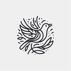 bird line vector logo design icon