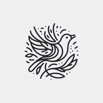 recommend clip art: bird line vector logo design icon