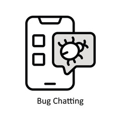 Bug Chatting  Vector  Filled outline icon Style illustration. EPS 10 File