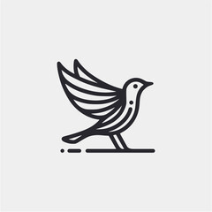 bird line vector logo design icon